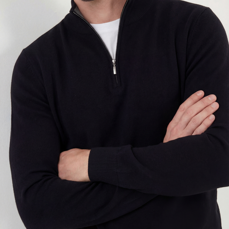 Black Half-Zip Sweater