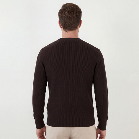 Dark Brown Ribbed Sweater