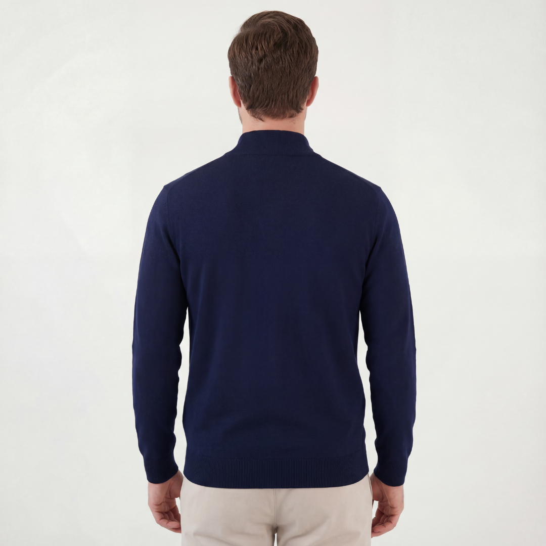 Navy Half-Zip Sweater