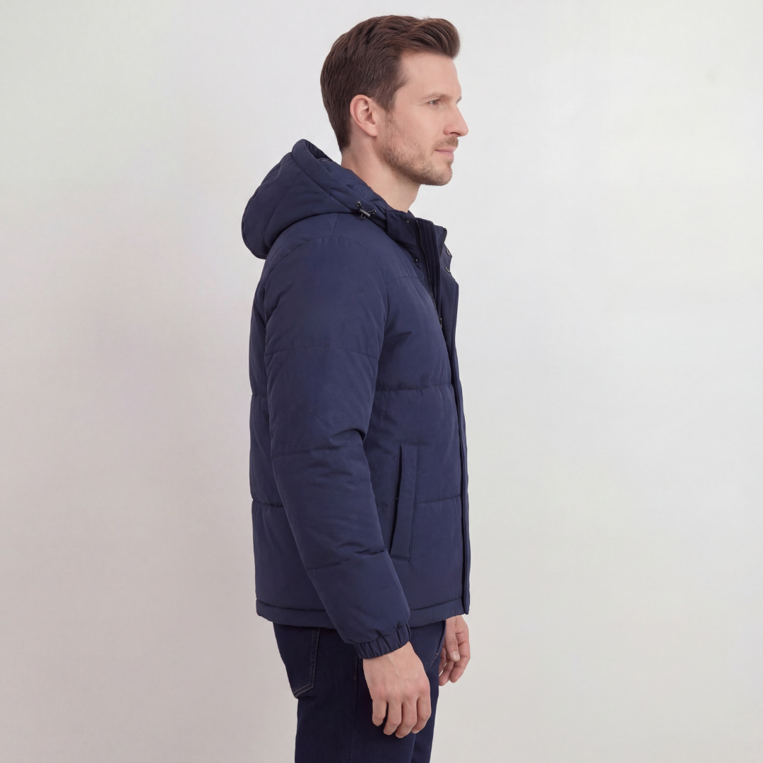 Navy Hooded Puffer Jacket