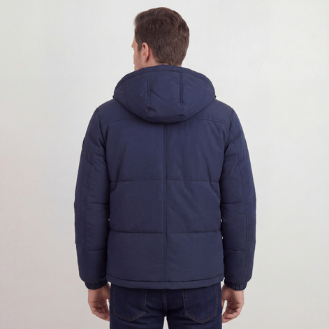 Navy Hooded Puffer Jacket