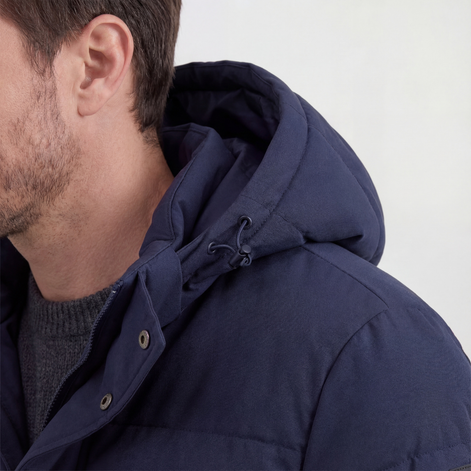 Navy Hooded Puffer Jacket