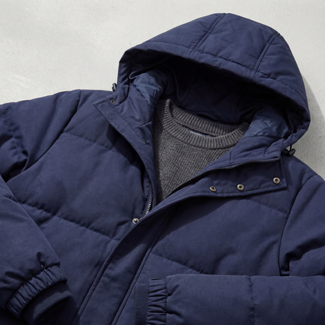 Navy Hooded Puffer Jacket
